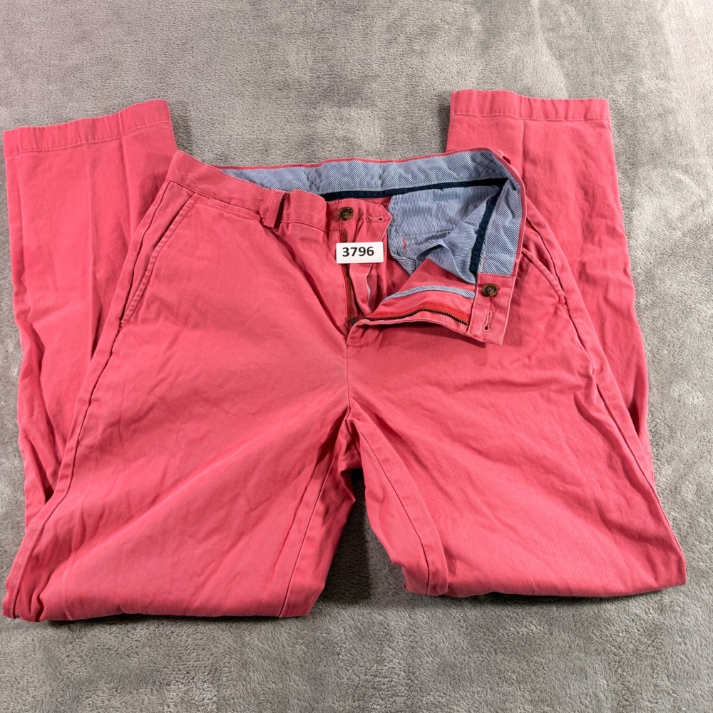 Brooks Brothers Chinos Mens 32x32 Pink Clark Fit Straight Leg Cotton Stretch
